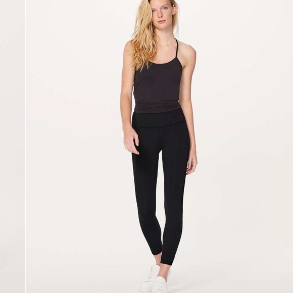 Lululemon Meant To Move 7/8 Tight (25") Black Flocked Floral Black Lace Sheer 8 - Picture 8 of 12